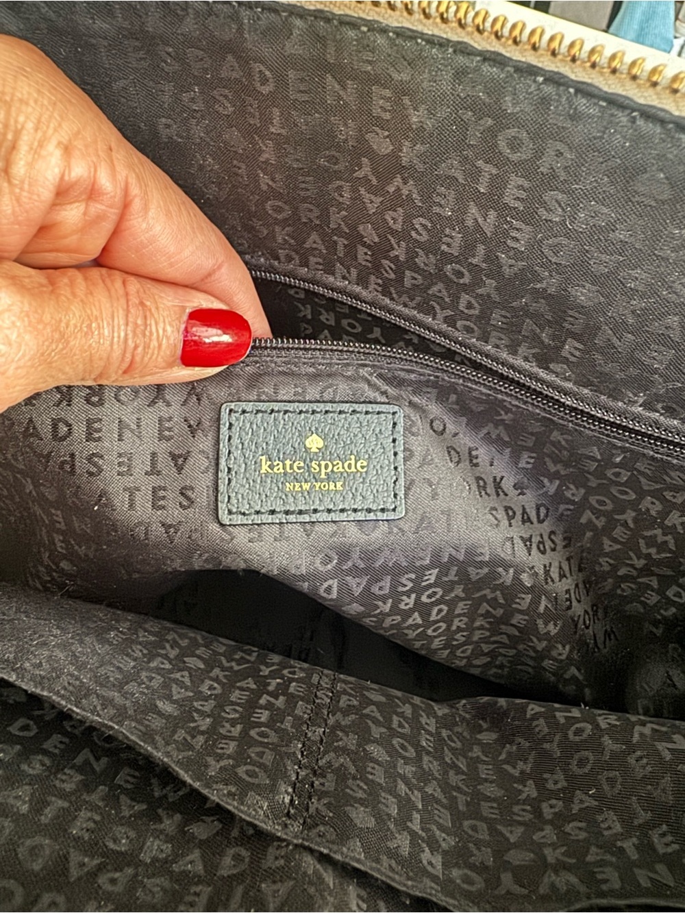 kate spade Black and Cream Dome Satchel with Convertible Strap - Picture 6 of 7